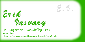 erik vasvary business card